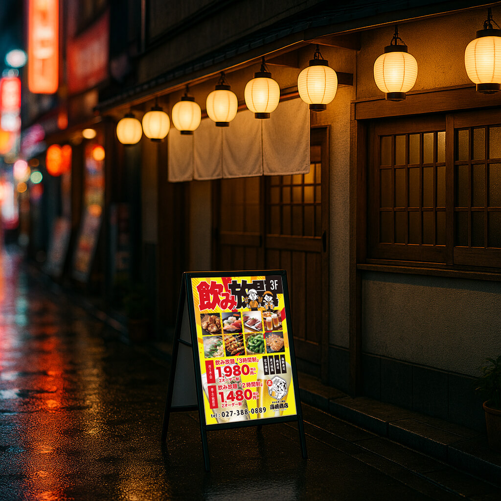 群馬県高崎市の居酒屋「高崎商店」さまのロゴ・看板デザイン